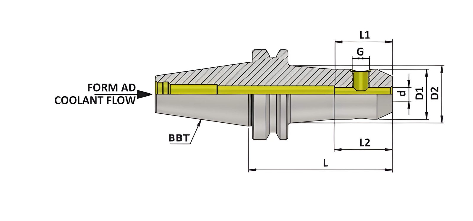 BBT40 WN16 100 Weldon Type Holder (Balanced to G2.5 25000 rpm) (BT MAS 403) (DIN 6359)